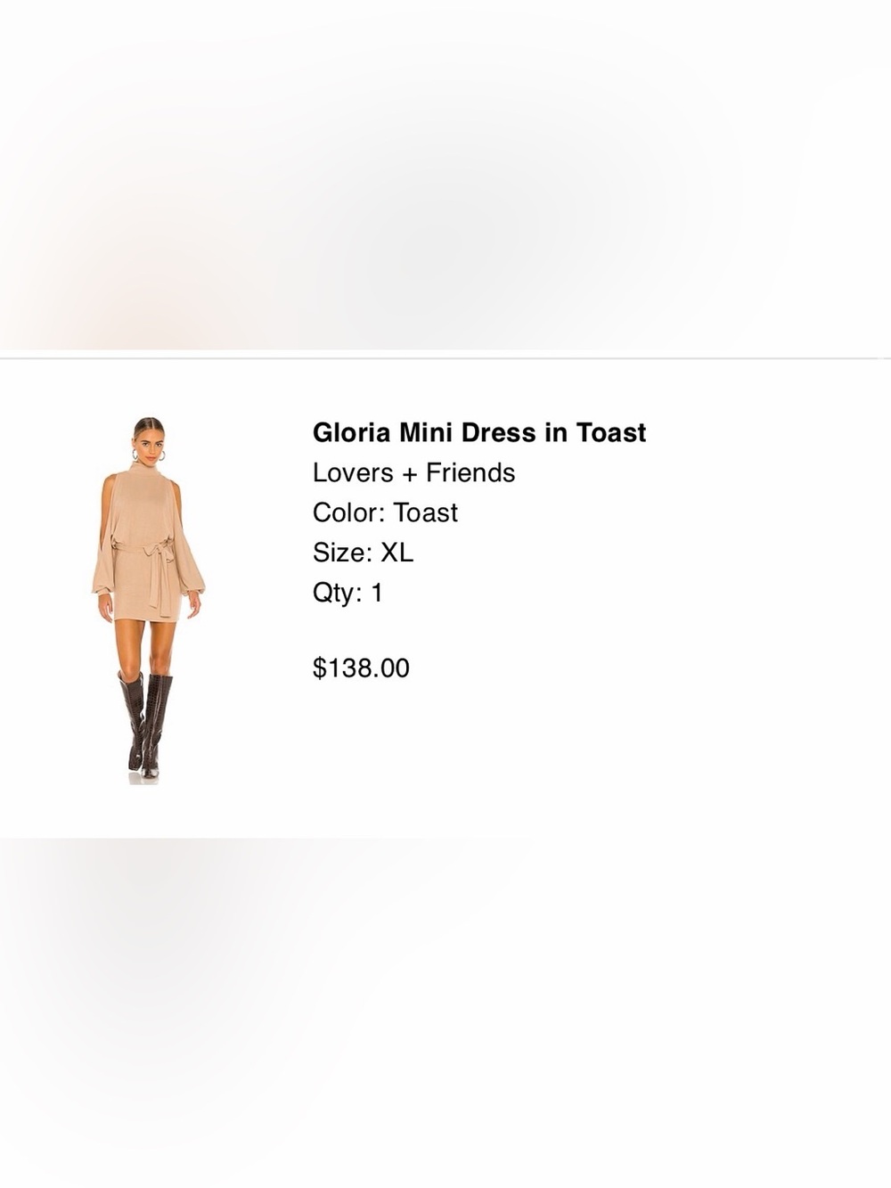Lovers + Friends Gloria Mini Dress in Toast (Beige)